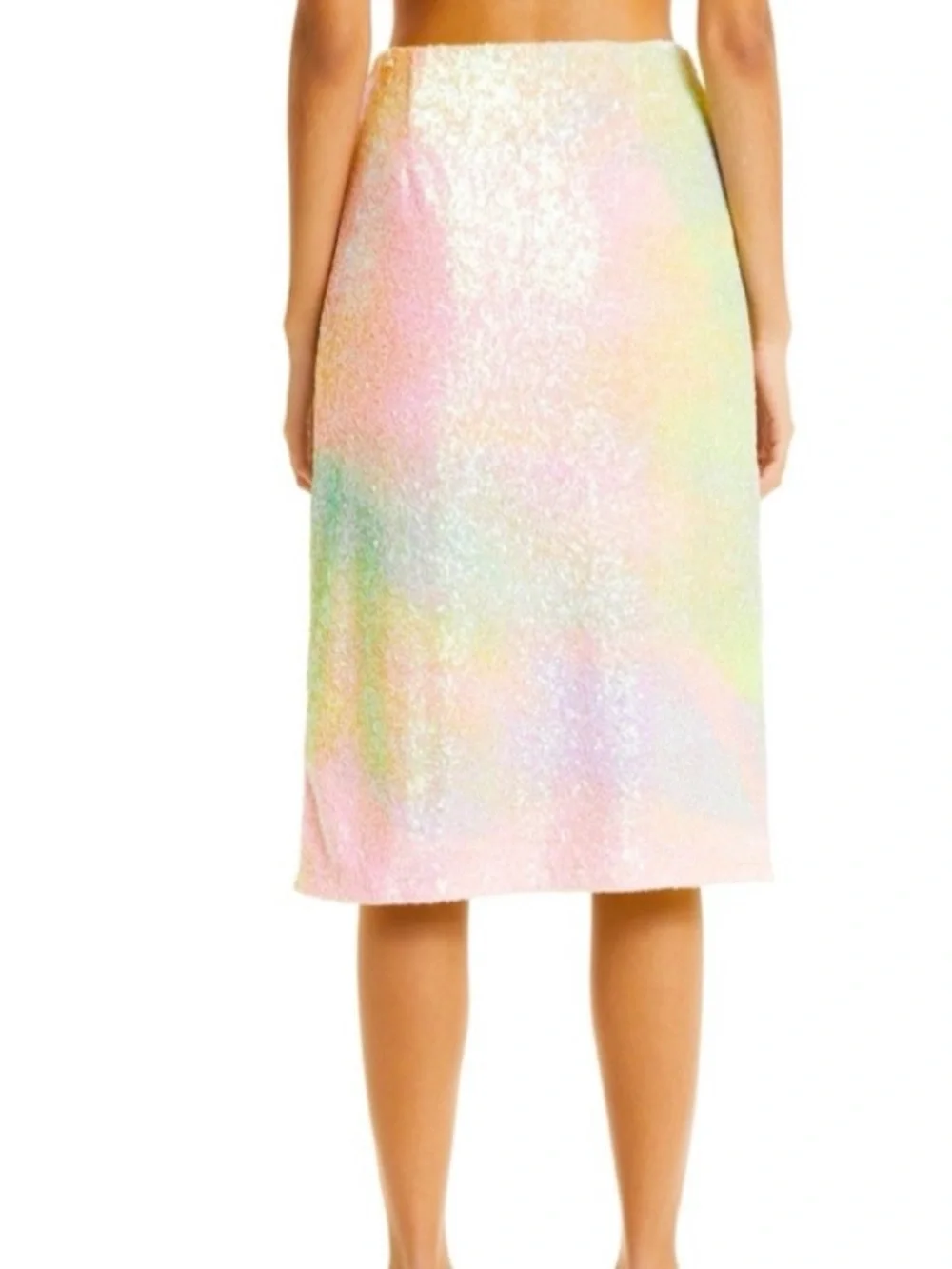 NWOT STINE GOYA Arwen Rainbow Multicolor Sequined Midi Wrap Skirt S